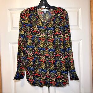 Old Navy Bright Multicolor Floral The Tunic Shirt Blouse